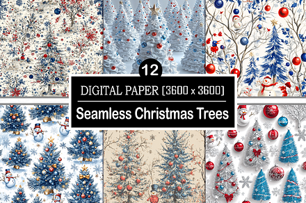 3D Seamless Christmas Trees, a Background Graphic by Printable Treasure