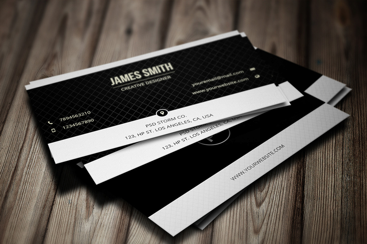 Black & White Minimal Business Card3, a Business Card Template by PSD Storm (Photo 4 of 6)