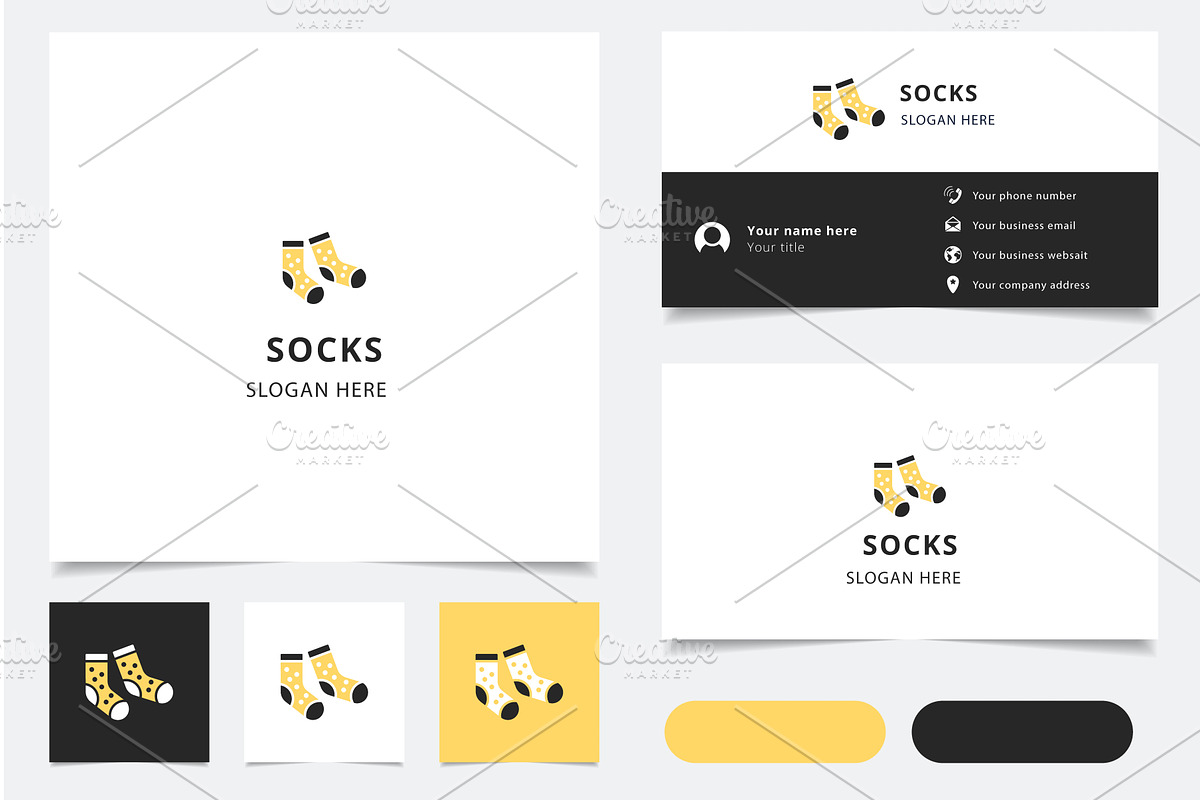 Socks logo design with editable, an Object Illustration by Aimagenarium@gmail.com