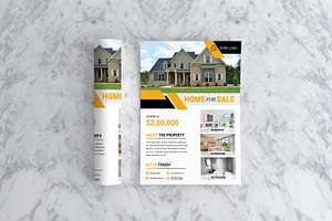 Yellow Minimal Real Estate Flyer, a Flyer Template by SmmrDesign