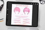 Outline Hair Brushes for Procreate, a Brush Add-On by Disyukov (Thumbnail 2 of 7)