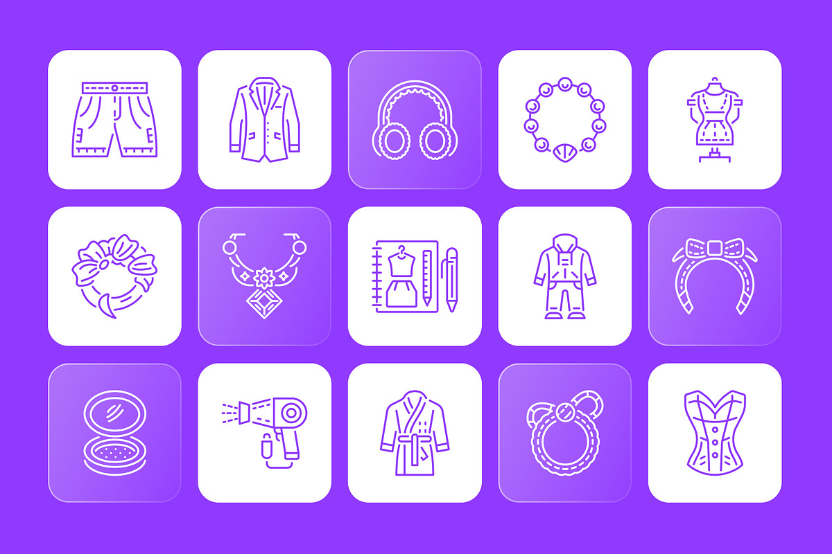 Fashion Icons Set, an Outline Icon by Prosymbols (Photo 5 of 7)