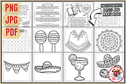 Cozy Fiesta Bold&Easy Coloring Pages, a Seasonal Illustration by EduEnrich (Thumbnail 2 of 3)