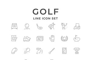 Set line icons of golf, an Icon by motorama
