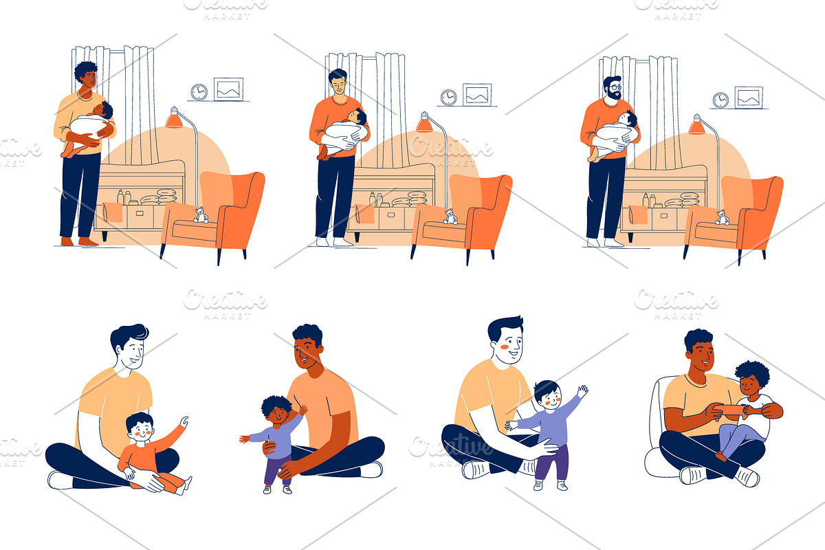 Fathers & Families: Inclusive Vector, a Person Illustration by VasilkovS (Photo 3 of 4)