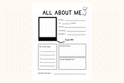 All About Me Printable Worksheet, an Education Illustration by MIRoots Design Studio (Thumbnail 2 of 4)