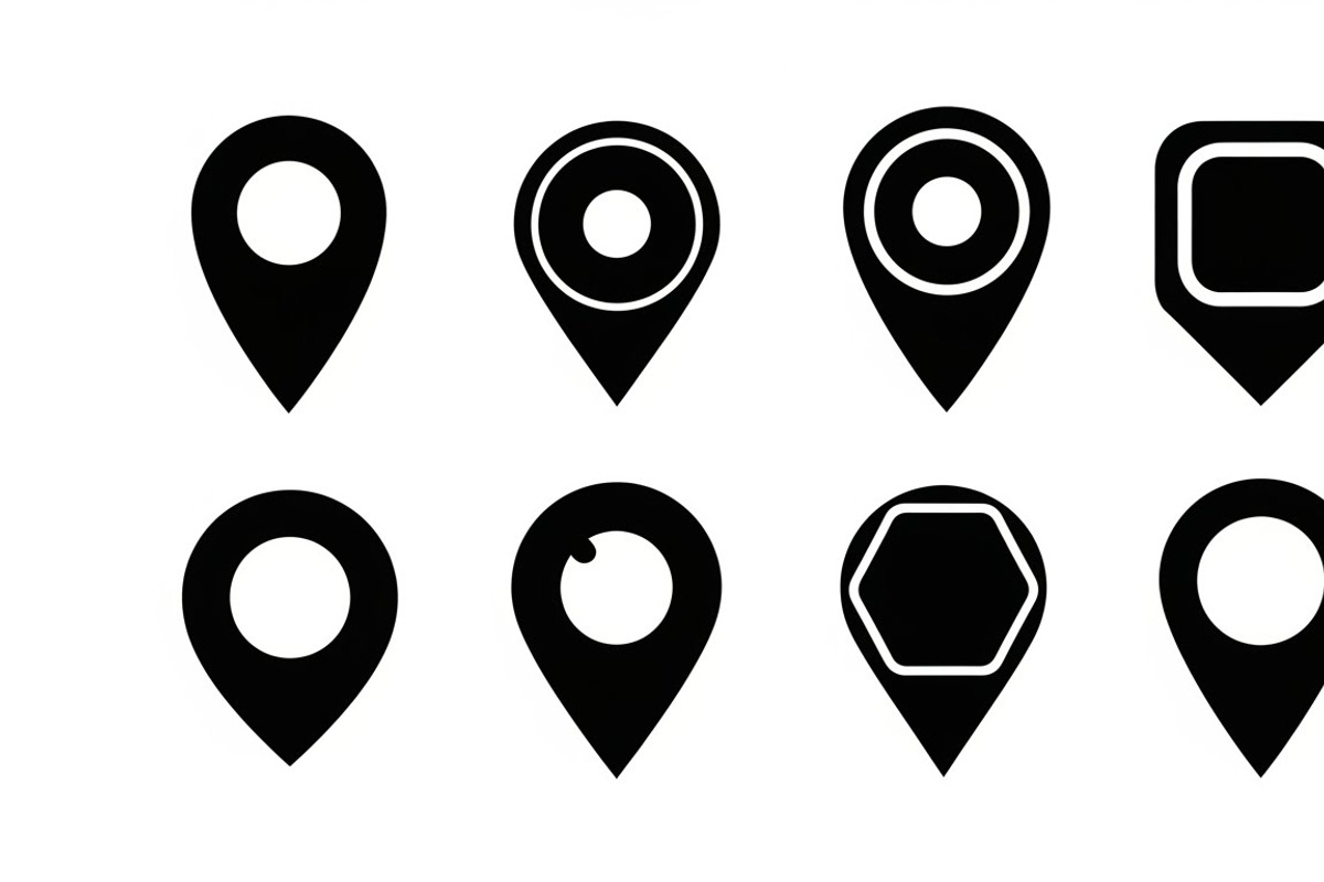 Modern location pin silhouettes, an Illustration by Amazin_art (Photo 25 of 31)