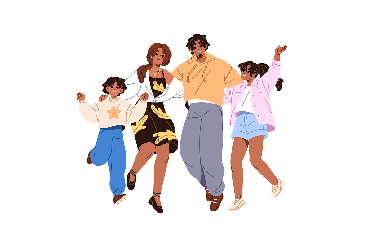 Families with kids celebrating set, a Person Illustration by PaperTrident (Photo 4 of 7)
