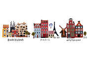 Vintage city buildings, an Object Illustration by Luamor (Thumbnail 2 of 8)