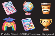 Kawaii Glitter School Clipart, an Illustration by RobertsArt (Thumbnail 4 of 7)