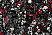 20 Seamless Emo Doodles Patterns, a Pattern Graphic by Nordic Design (Thumbnail 8 of 9)