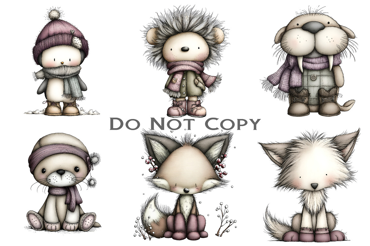 Whimsical Winter Animal Clipart, an Illustration by Craft Nest (Photo 5 of 8)