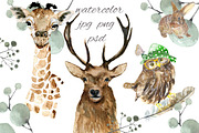 Animals watercolor, an Animal Illustration by JuliaFast (Thumbnail 1 of 4)