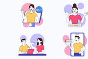 14 Customer Support illustrations, an Object Graphic by Premast (Thumbnail 4 of 6)