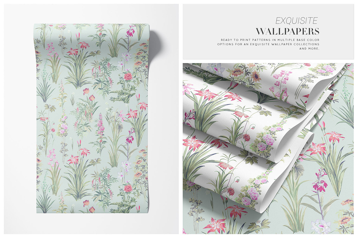 Jardin Silencieux, Watercolor Fleurs, a Pattern Graphic by TSTUDIO (Photo 13 of 14)