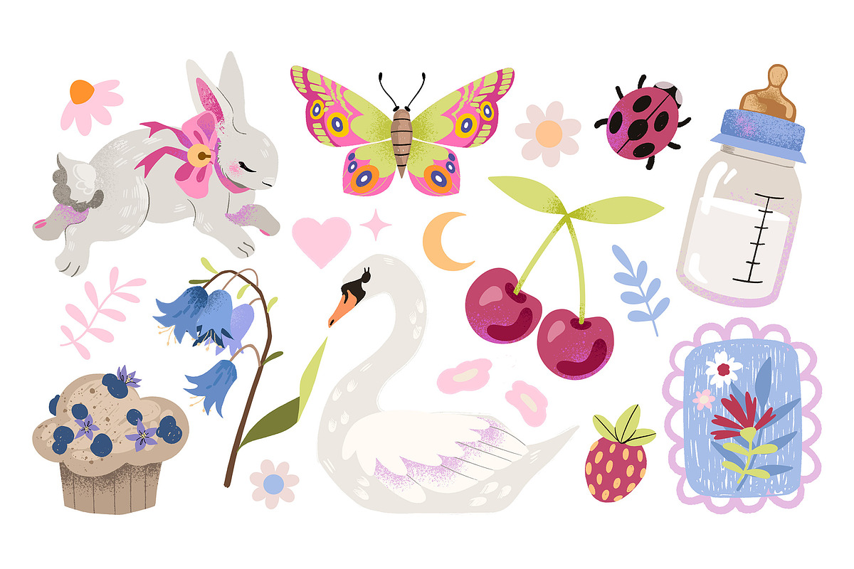 Baby Nursery Stickers & Patterns, a Decorative Illustration by UnaAnya (Photo 3 of 4)