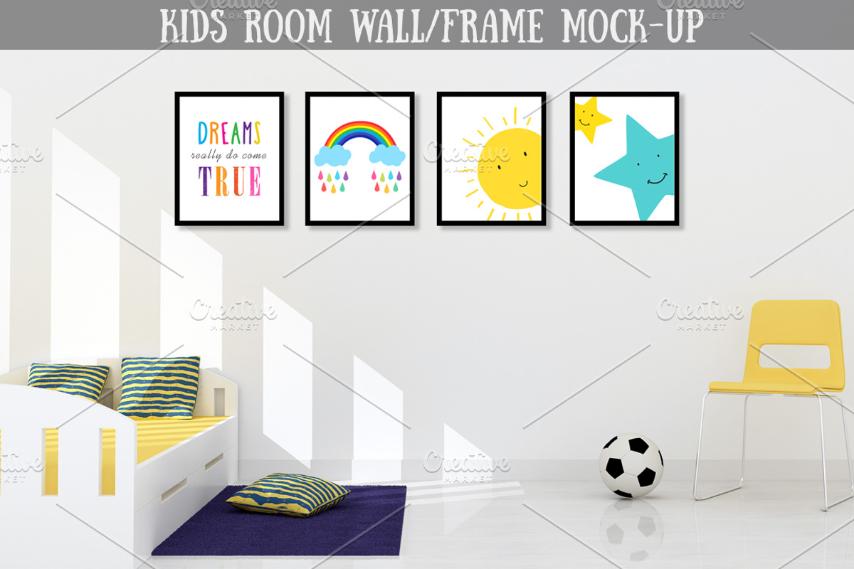 Kids Room Wall frame Mock-up, a Mockup by aivos (Photo 1 of 3)