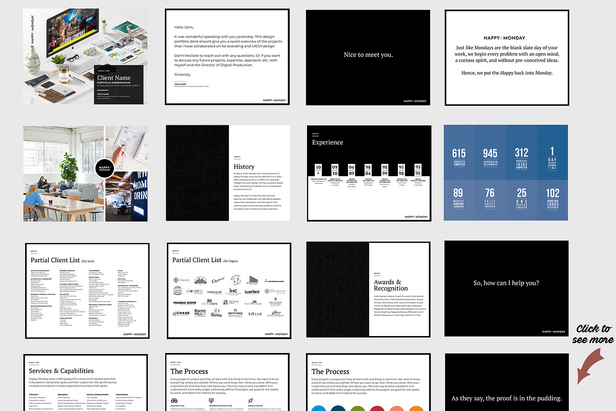 Design Portfolio Presentation INDD, a Presentation Template by Happy Monday Creative (Photo 2 of 2)