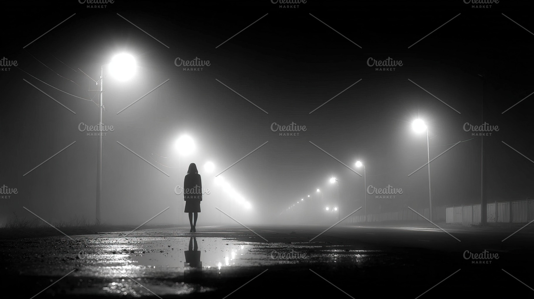 Lonely Figure on Foggy Street, a Person Photo by Ales Munt