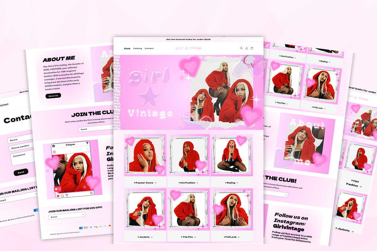 Girly Pink Heart Shopify Theme, a Shopify Template by PLANETSEL (Photo 2 of 6)