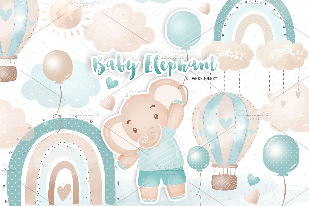 Baby Elephant boy design, an Illustration by designloverstudio (Photo 1 of 3)