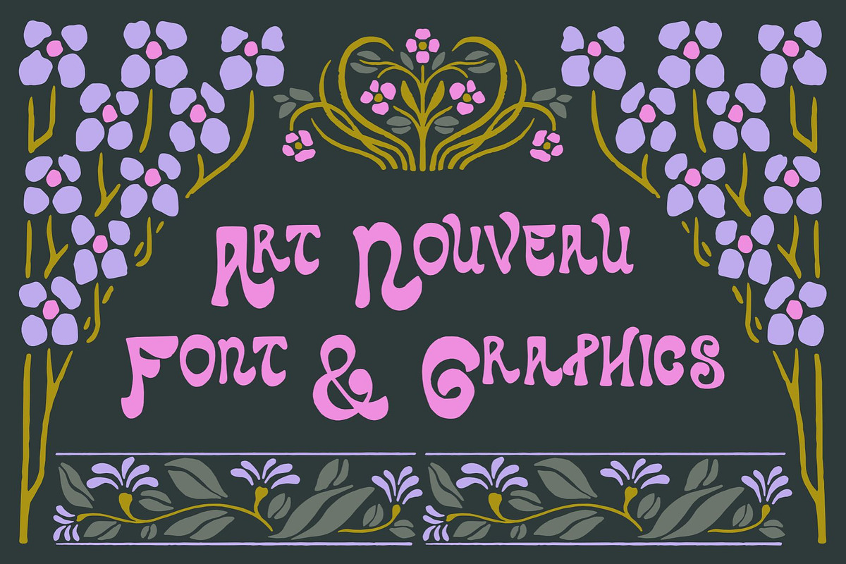 Art Nouveau Graphics & Font, a Graphic by Liz Kohler Brown (Photo 1 of 33)