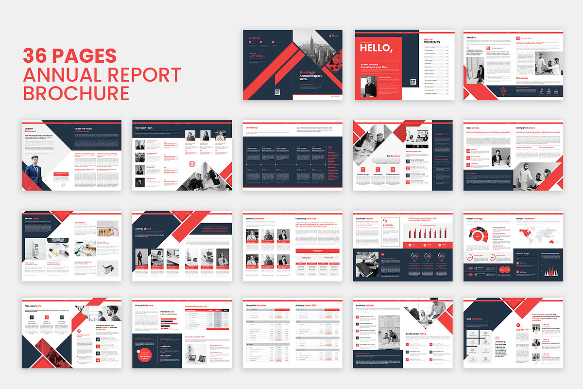 36-page Annual Report Brochure Word, a Magazine Template by TheBrightGrap (Photo 2 of 6)