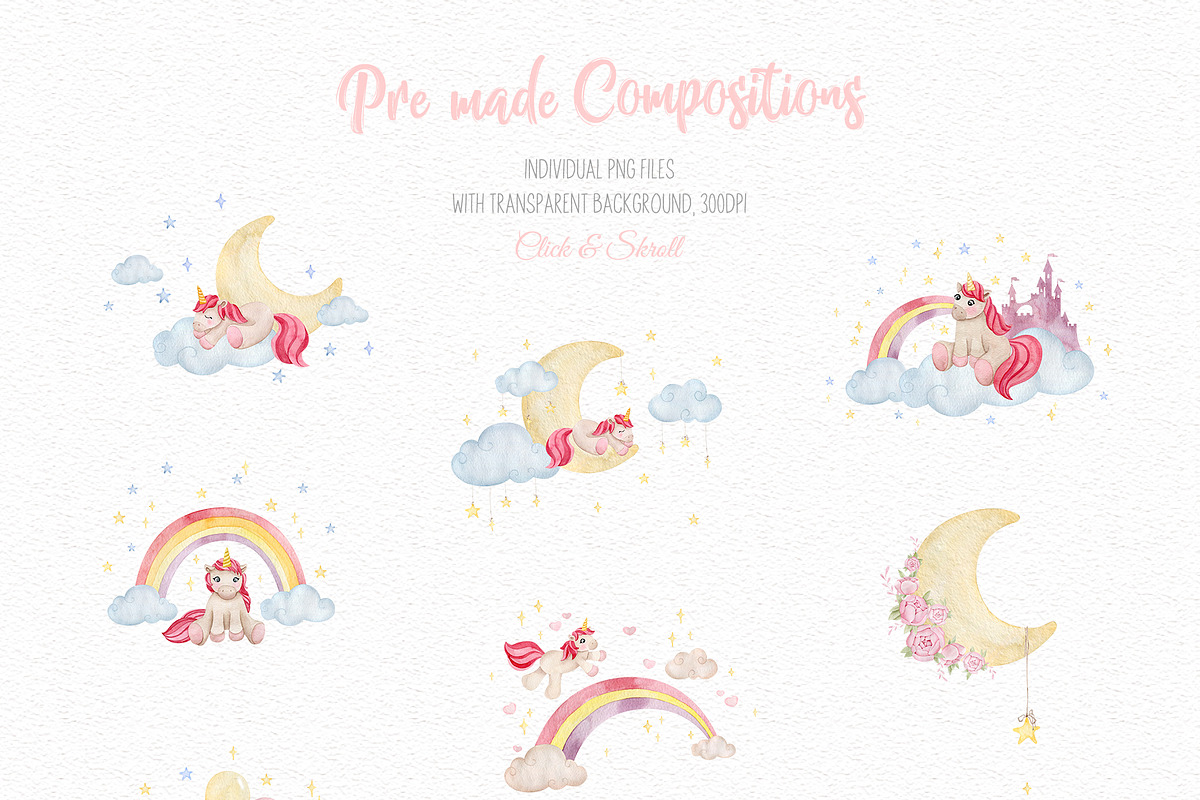 Fairy Unicorns, an Animal Illustration by CrystalinaShop (Photo 4 of 11)