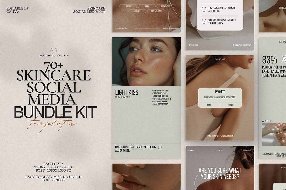 Modern Skincare Story and Post Set