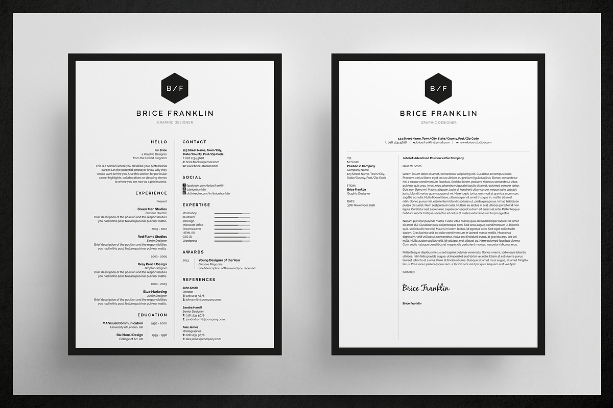 Resume/CV - Brice, a Resume Template by bilmaw creative (Photo 2 of 3)