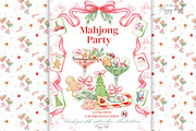Christmas Mahjong Cocktail Clipart, a Decorative Illustration by TheHappyGiftArt (Thumbnail 1 of 10)