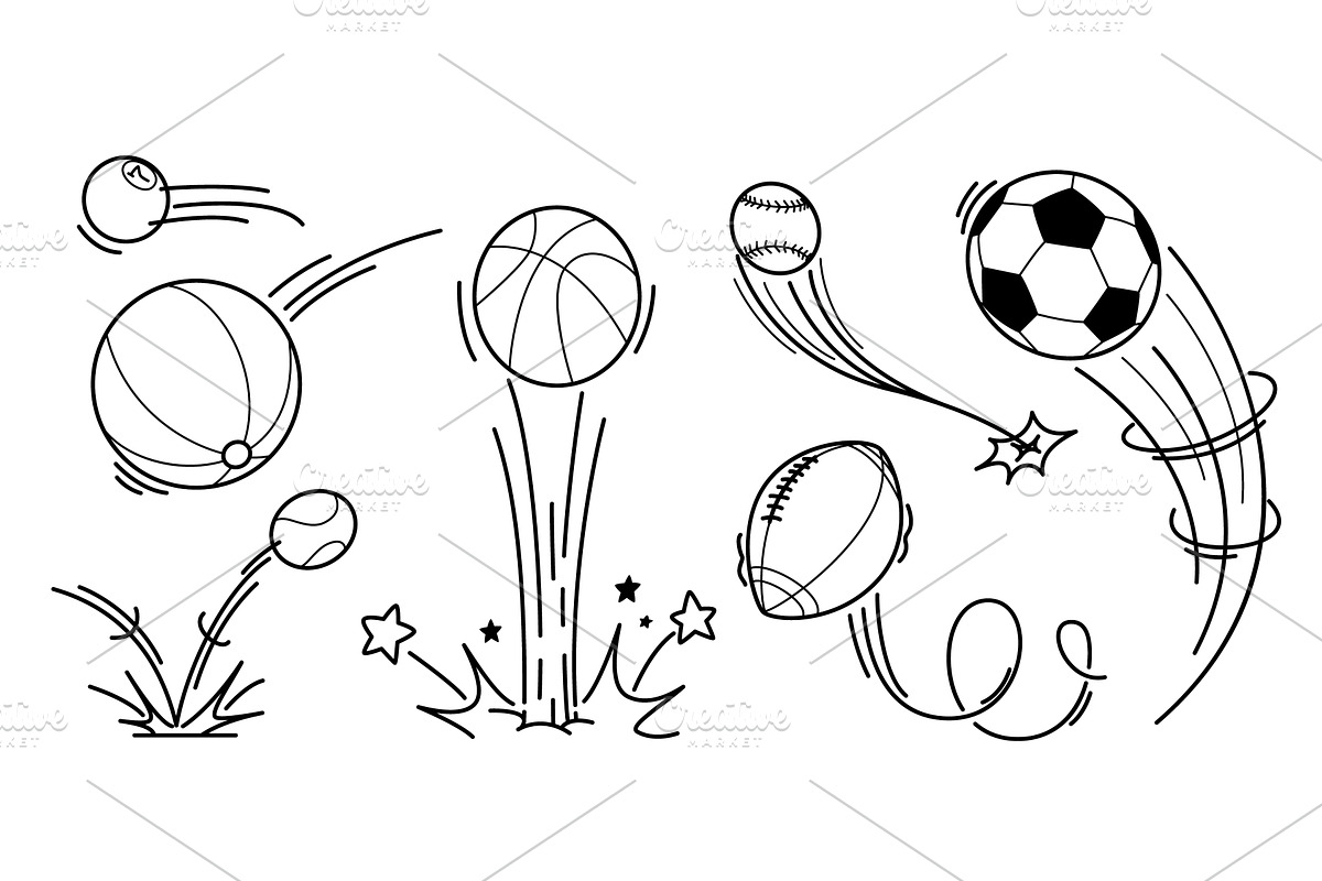 Ball bounces spiral trajectory with, a Sport Illustration by art PVP - market
