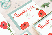 Poppy Flower Watercolor Wedding Set, an Invitation Template by Love Design (Thumbnail 6 of 14)