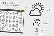 Weather Line Icons Set, an Outline Icon by Voysla's Shop (Thumbnail 3 of 4)