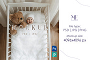 Baby Kids Bedding Set Mockup, a Household Mockup by Mie Mockup Studio (Thumbnail 1 of 5)