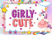 Girly Cute, a Sans Serif Font by Fourteen Letter (Thumbnail 1 of 7)