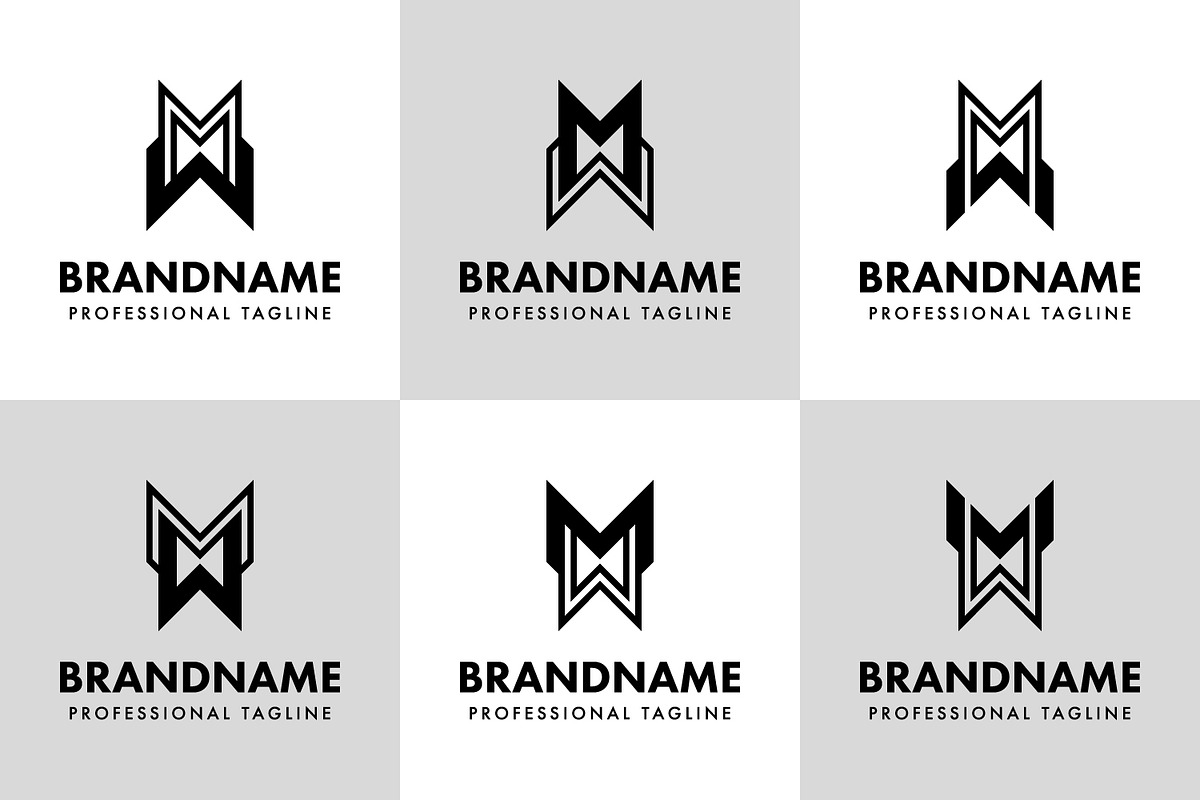 Letters WM or MW Monogram Logo Set, a Branding & Logo Template by Pray Art Design Studio