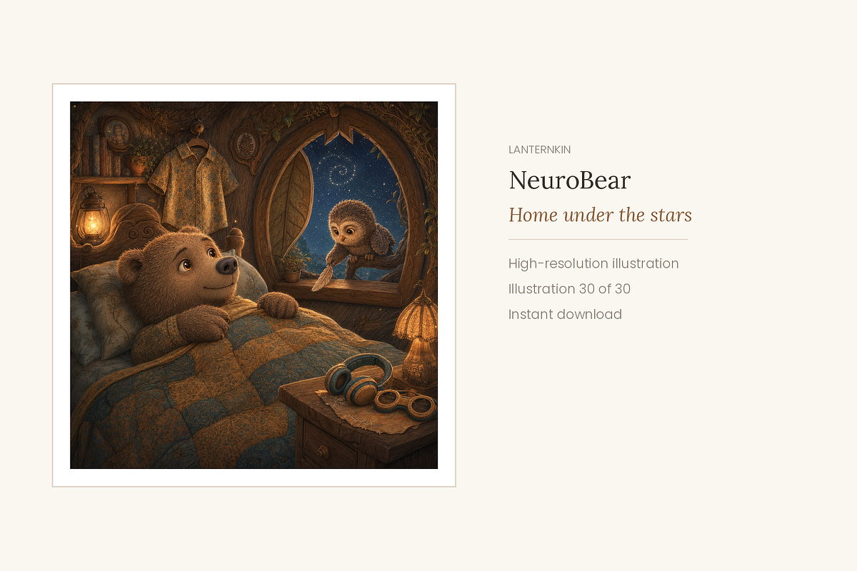 NeuroBear Storybook Set of 30, an Animal Illustration by LanternkinStudio (Photo 13 of 14)