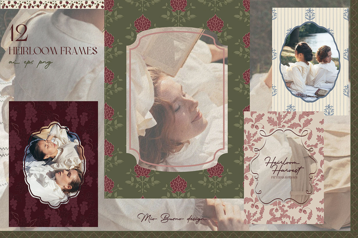 Heirloom Harvest Patterns & Frames, a Pattern Graphic by Mio Buono (Photo 7 of 15)