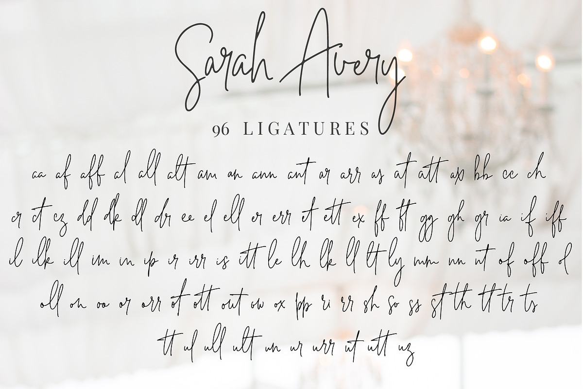Sarah Avery -Modern Script, a Script Font by Renata Chizhikova (Photo 13 of 13)