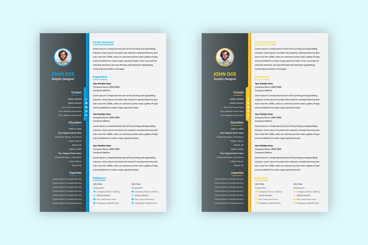 Resume Template / EPS,AI, a Resume Template by Annudesign (Photo 4 of 7)