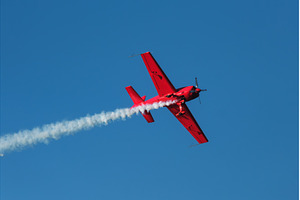 Stunt aerobatic plane performing