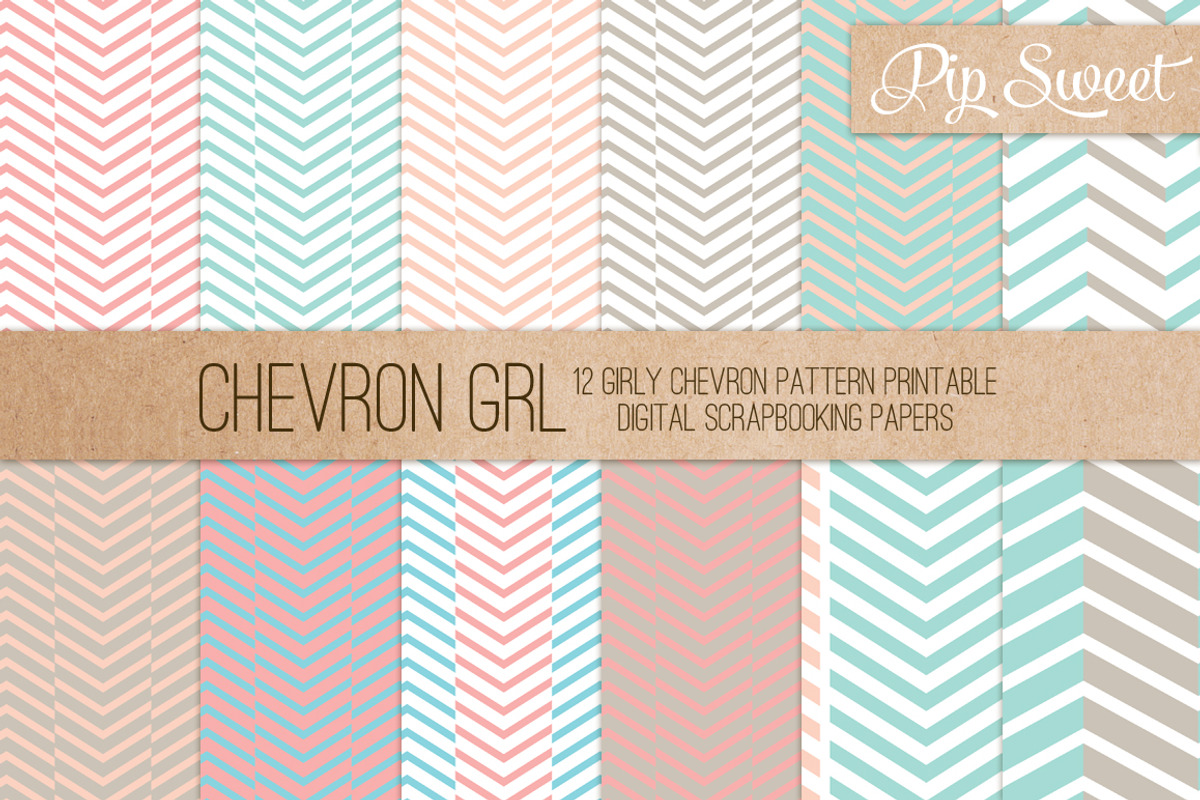 Chevron GRL 12 Pattern Set, a Pattern Graphic by Pip Sweet (Photo 1 of 2)