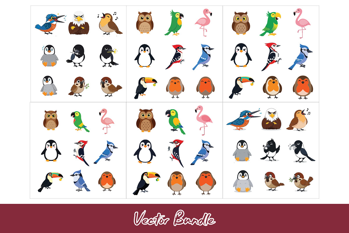 175 Vibrant Bird EPS Bundle, an Object Illustration by Sofia's Fashion (Photo 2 of 3)