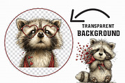 Valentine's Whimsical Raccoon Clipar, an Illustration by Libby Wishes (Thumbnail 4 of 7)