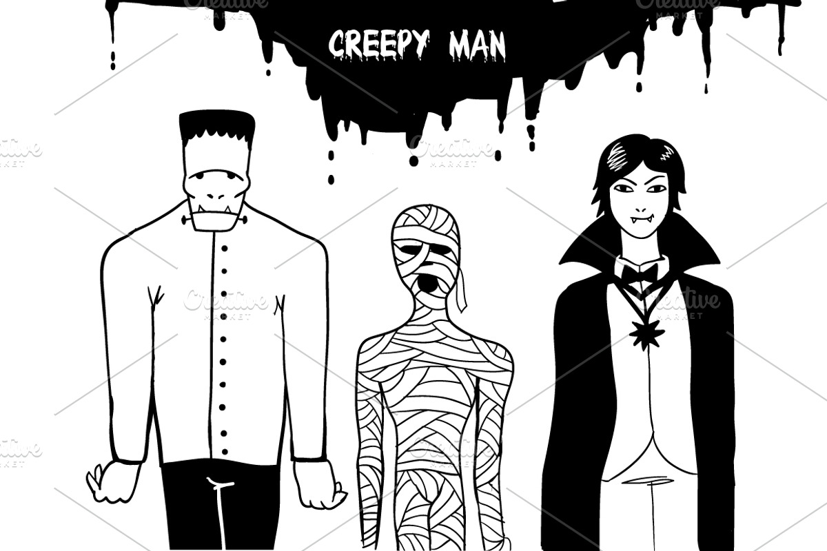 Creepy creatures set., an Illustration by AnastasiaFears (Photo 4 of 4)