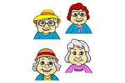 Cartoon happy old women and seniors, an Object Graphic by Vector Tradition (Thumbnail 1 of 3)