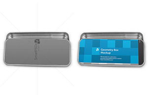 Metal Geometry Box Design Mockup