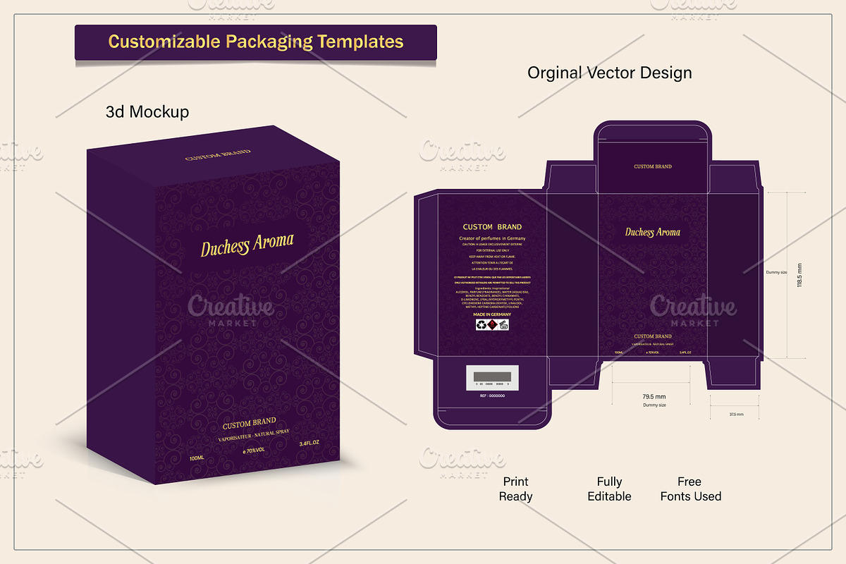 Perfume Packaging Box Design die cut, a Graphic by sumonuix (Photo 3 of 4)