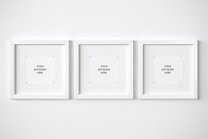 Set of 3 matted frames mockup